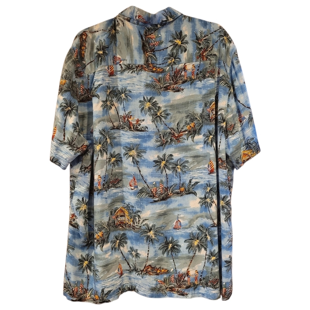 Vintage Batik Bay Hawaiian Shirt Size XXL Americana Flag